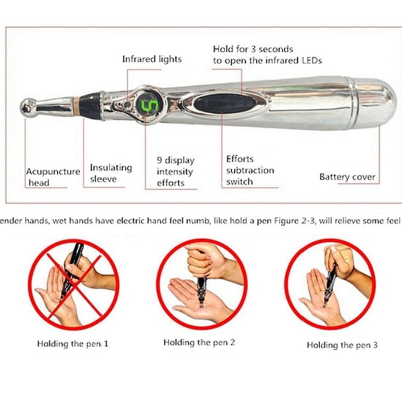 Acupuncture Pen Electric Meridians Laser Therapy Heal Massage - GYM Life Style