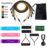 17Pcs Resistance Bands Set Yoga Exercise Fitness Training Workout Elastic Pull Rope - GYM Life Style