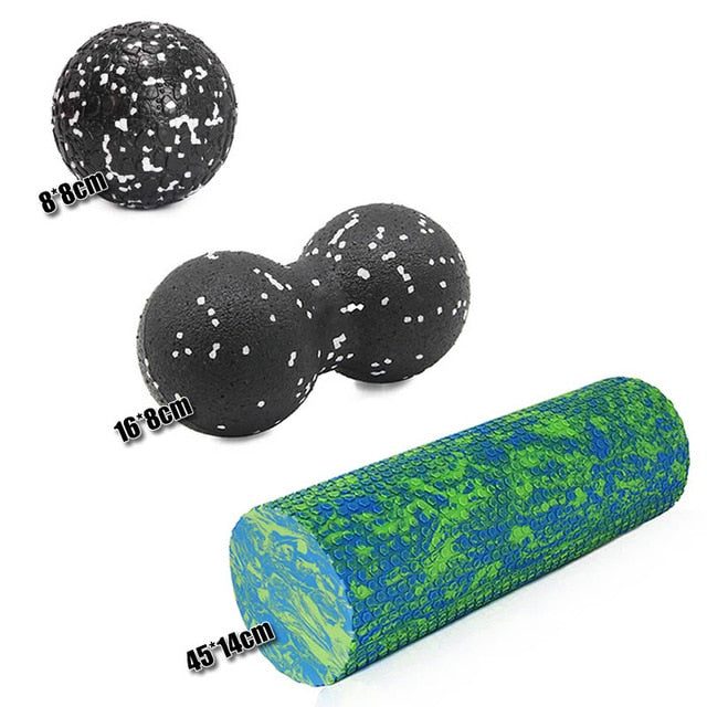 Yoga Foam Roller Peanut Ball Set Pilates Massage Ball for Therapy Relax Exercise Relieve Stress - GYM Life Style