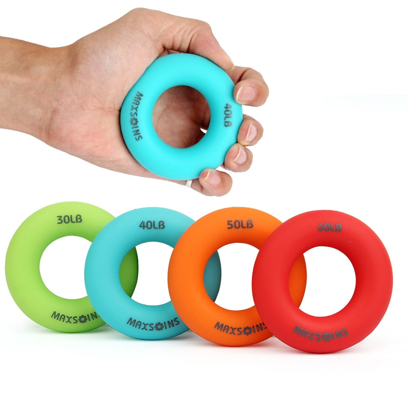 Silica Gel Portable Hand Grip Finger Trainer Strength Rehabilitation Pow Stress Ring Ball - GYM Life Style